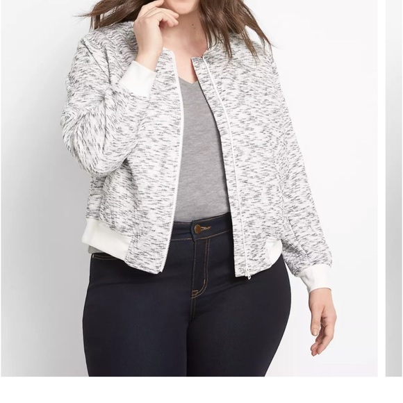 Lane Bryant Jackets & Blazers - Quilted Bomber Jacket Gray Heather